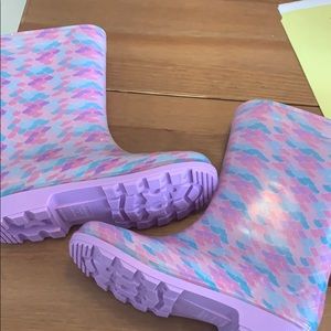 Mermaid Pattern Rain Boots Size 2